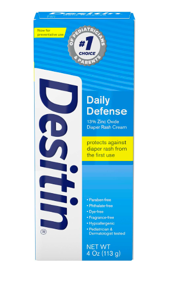 Desitin Daily Defense 13% zinc oxide diaper rash cream 4 oz box