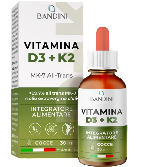 Bandini Vitamina D3+K2 MK-7 All-Trans drops in extra virgin olive oil — 30ml