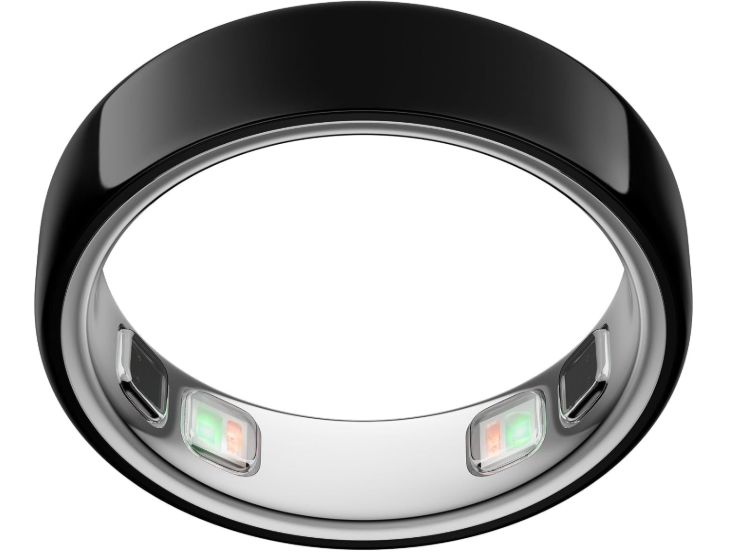Oura Ring 5 in black titanium finish showing new sensor array