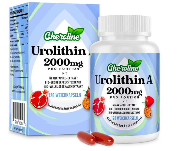 Cheroline Urolithin A 2000 mg softgels with pomegranate, strawberry and walnut extracts