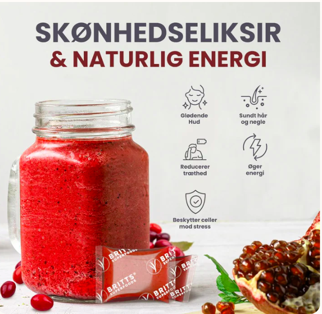 Britt's Superfoods Elixir Vitality — frozen pomegranate and goji juice shots