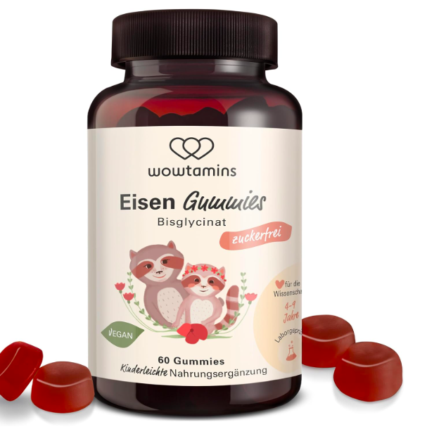 wowtamins Iron Bisglycinate Gummies — sugar-free, made in Germany