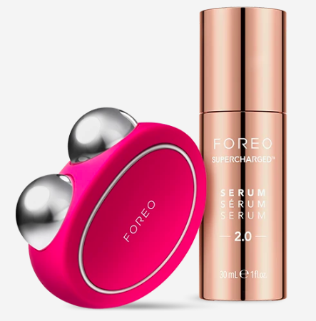 FOREO BEAR microcurrent facial toning device with Supercharged Serum