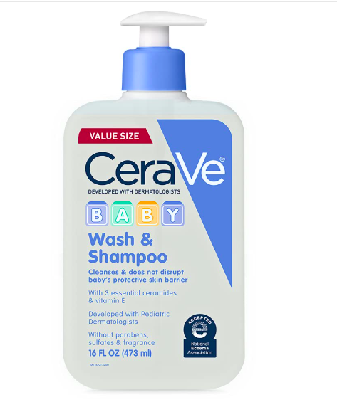 CeraVe Baby Wash & Shampoo 16 fl oz Value Size pump bottle