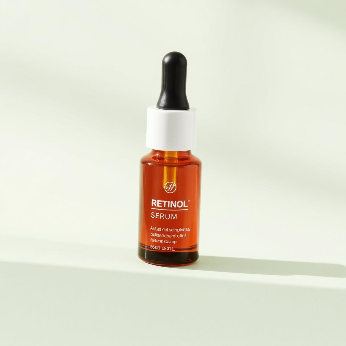 Amber retinol serum bottle